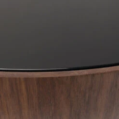 Ronde Bol Salontafel Walnoot 11 Ronde Bol Salontafel Walnoot -Meubelverkoop kare design tear drops walnut ronde salontafel walnoot 05