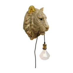 Gouden Tijger Wandlamp -Meubelverkoop kare design tiger head gouden tijger wandlamp 04