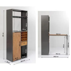 Wijnkast Met Uitklap Bartafel -Meubelverkoop kare design vinoteca wijnkast met uitklap bartafel 02