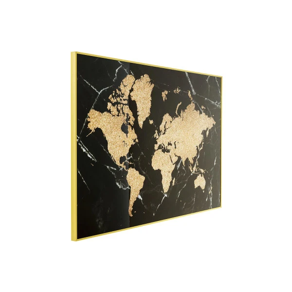 Schilderij Wereldkaart Goud 4 Schilderij Wereldkaart Goud - Afbeelding 2