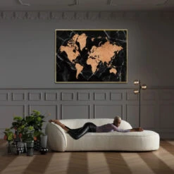 Schilderij Wereldkaart Goud 10 Schilderij Wereldkaart Goud -Meubelverkoop kare design world map schilderij wereldkaart goud 03