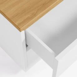 Wit Nachtkastje Met Eiken Blad -Meubelverkoop kave home abilen wit nachtkastje met eiken blad 04