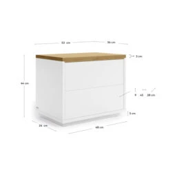 Wit Nachtkastje Met Eiken Blad -Meubelverkoop kave home abilen wit nachtkastje met eiken blad 07