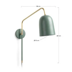 Groene Metalen Wandlamp -Meubelverkoop kave home audrie groene metalen wandlamp 04