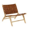 Houten Fauteuil Met Leer -Meubelverkoop kave home calixta houten fauteuil met leer 01