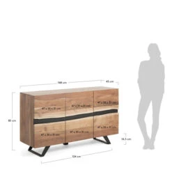 Dressoir Boomstam Acacia -Meubelverkoop kave home laforma cc0470m43 uxia houten dressoir met boomstam 08