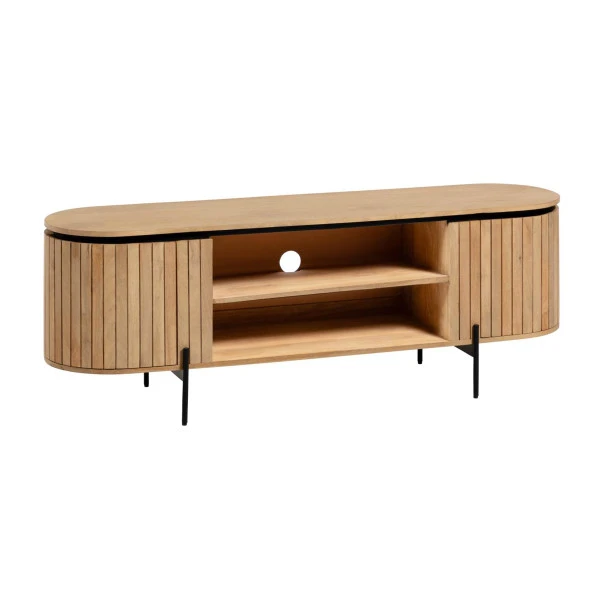 Tv-meubel Ovaal Mangohout 3 Tv-meubel Ovaal Mangohout
