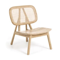 Teak Design Fauteuil Met Rotan -Meubelverkoop kave home nadra bohemian lounge stoel teak 01