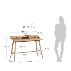 Houten Bureau Met Webbing -Meubelverkoop kave home nalu houten bureau met webbing 10