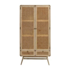 Webbing Kast Naturel Rotan -Meubelverkoop kave home nalu houten wandkast met webbing 03