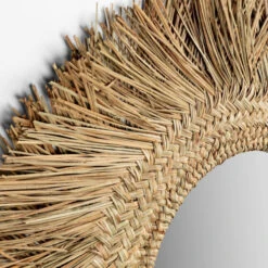 Ronde Spiegel Van Riet -Meubelverkoop kave home rumer ronde spiegel van riet 02