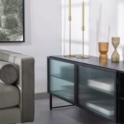 Zwart Tv-meubel Met Ribbelglas -Meubelverkoop kave home trixie zwart tv meubel met ribbelglas 04