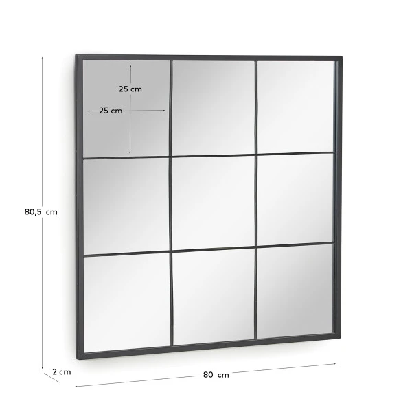 Vierkante Spiegel Zwart Staal 7 Vierkante Spiegel Zwart Staal - Afbeelding 5