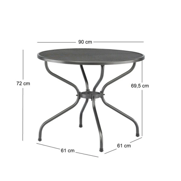 Kettler Stalen Tuintafel Rond 4 Kettler Stalen Tuintafel Rond - Afbeelding 2