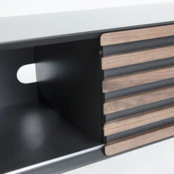 Tv-meubel Mat Grijs Met Walnoot -Meubelverkoop laforma mahon metalen tv meubel 04