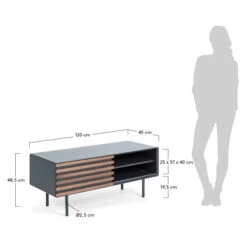 Tv-meubel Mat Grijs Met Walnoot -Meubelverkoop laforma mahon metalen tv meubel 08 1