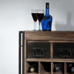 Industriele Wijnkast Met Lades -Meubelverkoop lavis havel industriele wijnkast met lades 02