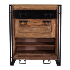 Schoenenkast Met Zwart Metalen Handgrepen -Meubelverkoop lavis havel ladenkast met zwart metalen handgrepen 05