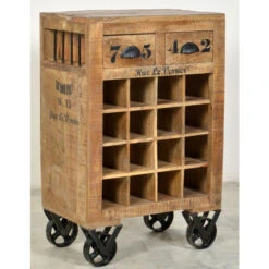 Wijnrek Met Tekst Op Wielen -Meubelverkoop lavis porter wijnrek met tekst op wielen 03