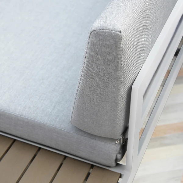 Loungebank Tuin Aluminium Wit 5 Loungebank Tuin Aluminium Wit - Afbeelding 3