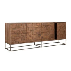 Dressoir Teak Mozaiek 210 Cm -Meubelverkoop must living blockx houten dressoir mozaiek 210 cm 03