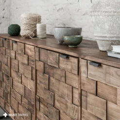 Dressoir Teak Mozaiek 210 Cm -Meubelverkoop must living blockx houten dressoir mozaiek 210 cm 06