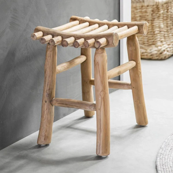 Krukje Van Massief Teak Hout 3 Krukje Van Massief Teak Hout