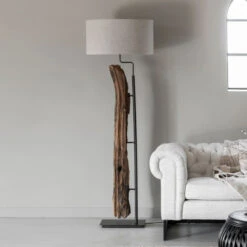 Teakhouten Vloerlamp