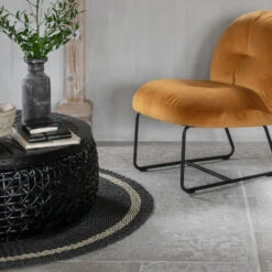 Ronde Salontafel Zwart Rotan -Meubelverkoop must living rimini large ronde salontafel zwart rotan 04