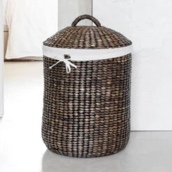 Rieten Wasmand Met Deksel