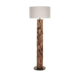 Boomstam Vloerlamp Teak -Meubelverkoop must living tempo boomstam vloerlamp teak 04
