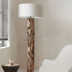 Boomstam Vloerlamp Teak -Meubelverkoop must living tempo boomstam vloerlamp teak 05