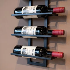 Muur Wijnrek Zwart -Meubelverkoop muur wijnrek zwart bodio reserva 4 08