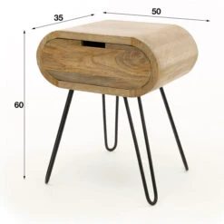 Nachtkastje Met Ronde Hoeken Mango Hout -Meubelverkoop nachtkastje met ronde hoeken mango hout barrel giani 04