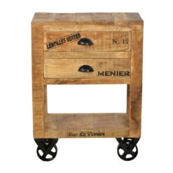 Houten Nachtkastje Op Wielen