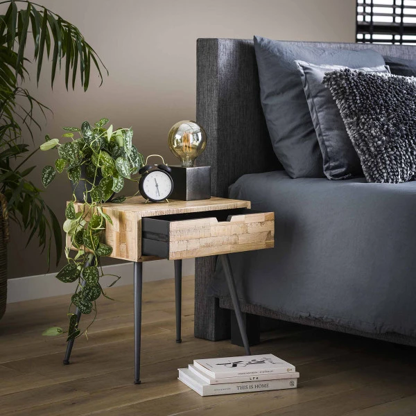 Nachtkastje Teakhout Greywash 4 Nachtkastje Teakhout Greywash - Afbeelding 2