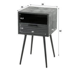 Nachtkastje Zwart Mangohout -Meubelverkoop nachtkastje zwart mangohout marina giani 06
