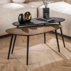 Organische Salontafel Set Metallic
