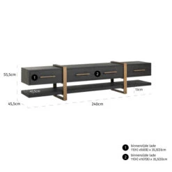 TV-dressoir Donker Hout -Meubelverkoop richmond interiors cambon tv dressoir donker hout 05