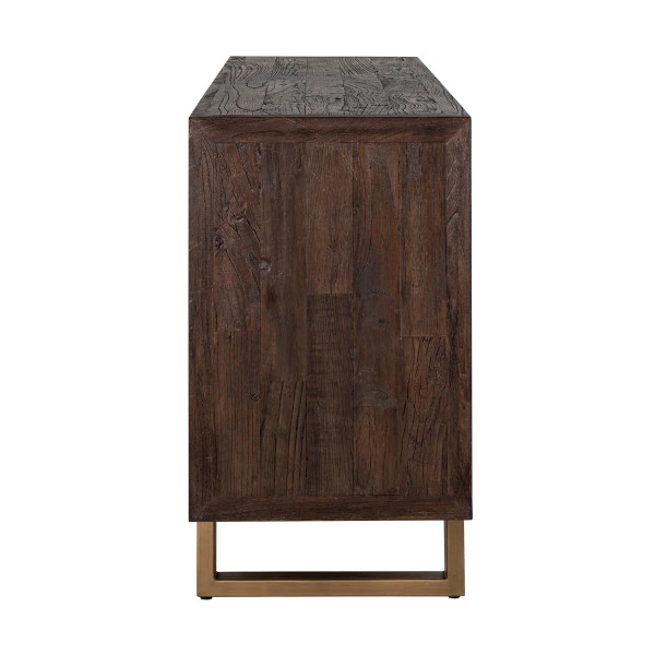 Dressoir Donker Hout Brushed Gold 6 Dressoir Donker Hout Brushed Gold - Afbeelding 4