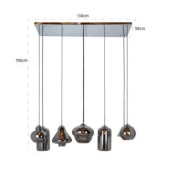 Design Eettafel Hanglamp Rookglas -Meubelverkoop richmond interiors crosley design eettafel hanglamp rookglas 03