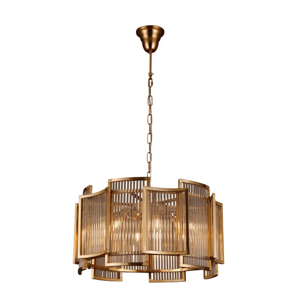 Ronde Hanglamp Goud Met Ribbelglas 3 Ronde Hanglamp Goud Met Ribbelglas