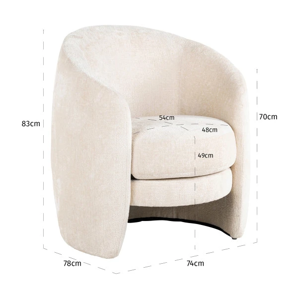 Zachte Ronde Fauteuil 7 Zachte Ronde Fauteuil - Afbeelding 5