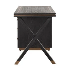 Zwart Design Bureau Met Goud -Meubelverkoop richmond interiors hunter zwart design bureau met goud 02