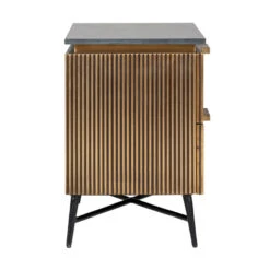 Gouden Nachtkastje Met Marmer -Meubelverkoop richmond interiors ironville gouden nachtkastje met marmer 02