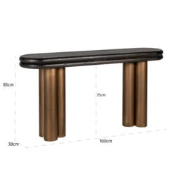 Ovale Sidetable Messing -Meubelverkoop richmond interiors macaron ovale sidetable messing 04