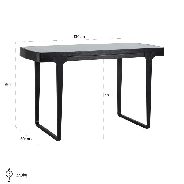 Bureau Met Glazen Blad 8 Bureau Met Glazen Blad - Afbeelding 6