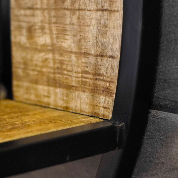 Rond Wandrek Van Hout En Metaal 6 Rond Wandrek Van Hout En Metaal - Afbeelding 4