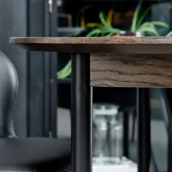 Ronde Eettafel Donkerbruin -Meubelverkoop ronde eettafel donkerbruin bodio curb 04