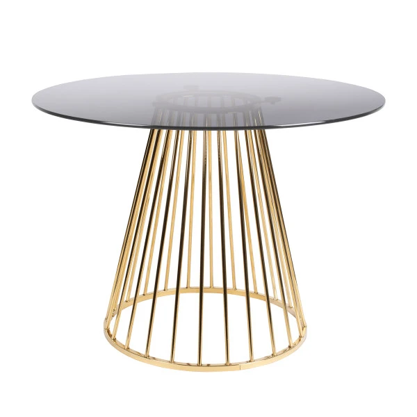 Ronde Eettafel Glas Met Goud 4 Ronde Eettafel Glas Met Goud - Afbeelding 2